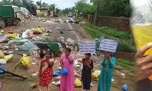 ಉಳ್ಳಾಲ: ಕೊಳೆತ ಕಸ ರಸ್ತೆಗೆಸೆದು ಸ್ಥಳೀಯರು, ವಿವಿಧ ಸಂಘಟನೆಗಳಿಂದ ಪ್ರತಿಭಟನೆ