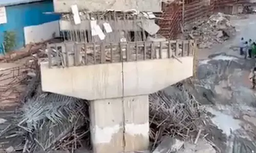 ಹೈದರಾಬಾದ್: ಫ್ಲೈಓವರ್ ಸ್ಲ್ಯಾಬ್ ಕುಸಿತ, 8 ಮಂದಿಗೆ ಗಾಯ