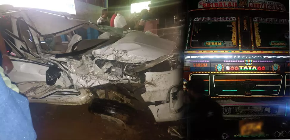 ಮಡಿಕೇರಿ:  ಲಾರಿ- ಕಾರು ಢಿಕ್ಕಿ;  ಮಹಿಳೆ ಸಾವು, ಲಾರಿ ಚಾಲಕ ಪರಾರಿ