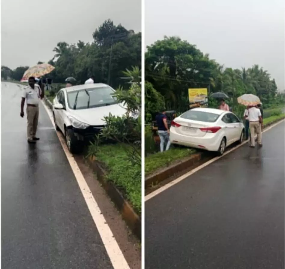 ಬಂಟ್ವಾಳ: ರಸ್ತೆ ವಿಭಜಕದ ಮೇಲೇರಿದ ಕಾರು ಬಂಟ್ವಾಳ: ರಸ್ತೆ ವಿಭಜಕದ ಮೇಲೇರಿದ ಕಾರು