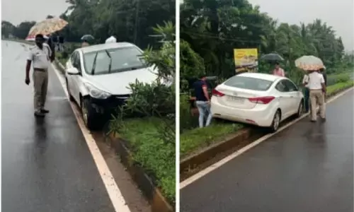 ಬಂಟ್ವಾಳ: ರಸ್ತೆ ವಿಭಜಕದ ಮೇಲೇರಿದ ಕಾರು