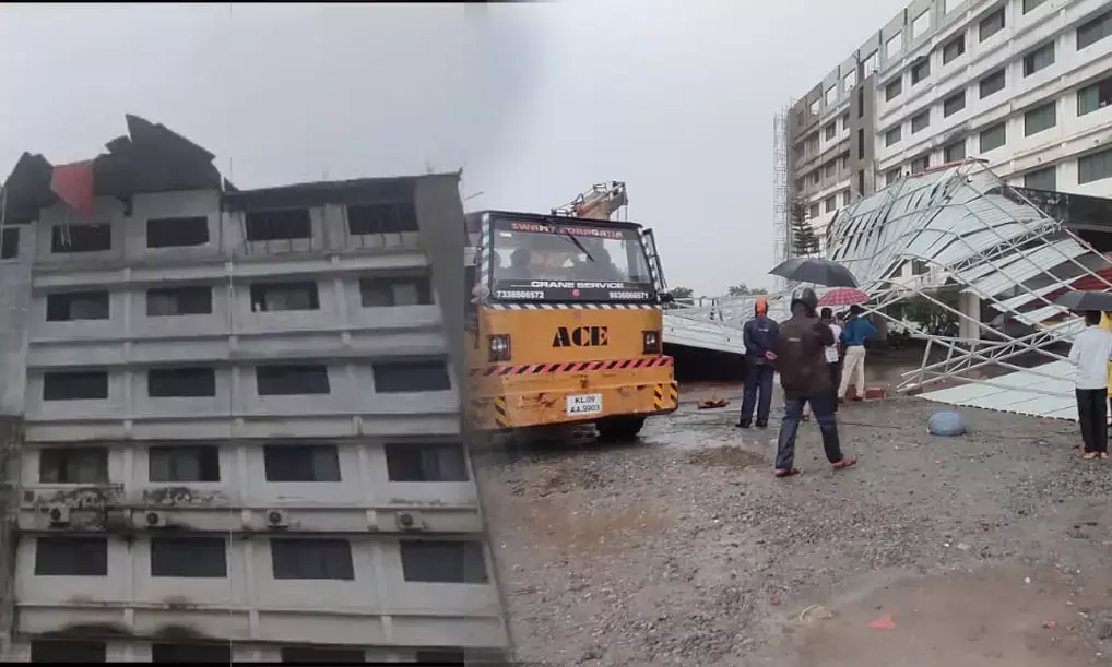 ಉಳ್ಳಾಲ: ಗಾಳಿ, ಮಳೆಗೆ ಕುಸಿದು ಬಿದ್ದ ಶಾಲಾ ಕಟ್ಟಡದ ಛಾವಣಿ