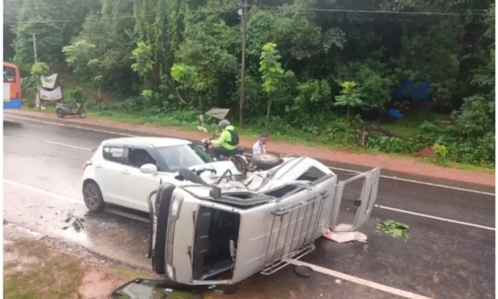 ಬಂಟ್ವಾಳ: ಎರಡು ಕಾರುಗಳ ನಡುವೆ ಅಪಘಾತ: ಐವರಿಗೆ ಗಾಯ