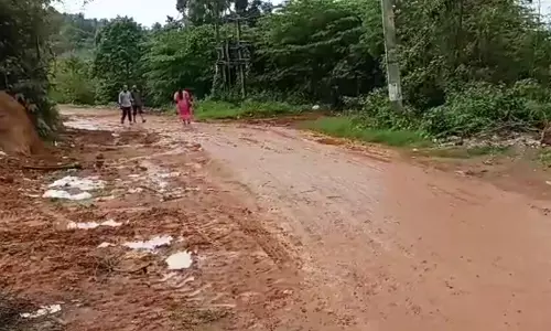 ಲಕ್ಷೀಂದ್ರನಗರ ಕಾಮಾಕ್ಷಿ ದೇವಸ್ಥಾನ ರಸ್ತೆ ಕೆಸರುಮಯ