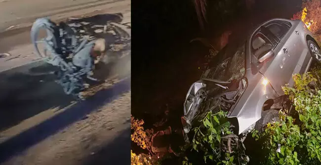 ಕಾರು- ಬೈಕ್ ಮುಖಾಮುಖಿಯಾಗಿ ಢಿಕ್ಕಿ; ಇಬ್ಬರು ಸ್ಥಳದಲ್ಲೇ ಮೃತ್ಯು ಕಾರು- ಬೈಕ್ ಮುಖಾಮುಖಿಯಾಗಿ ಢಿಕ್ಕಿ; ಇಬ್ಬರು ಸ್ಥಳದಲ್ಲೇ ಮೃತ್ಯು