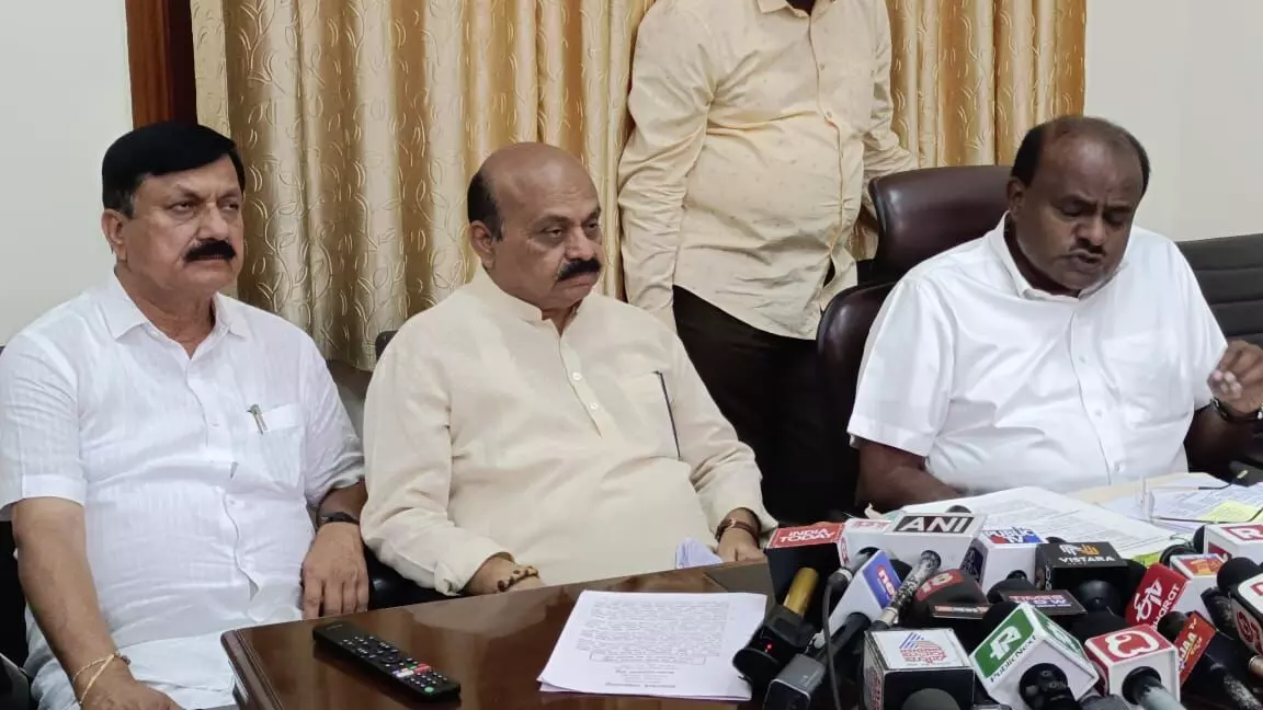 ಜೆಡಿಎಸ್, ಬಿಜೆಪಿ ಒಟ್ಟಾಗಿ ಹೋರಾಟ: ಎಚ್.ಡಿ ಕುಮಾರಸ್ವಾಮಿ ಜೆಡಿಎಸ್, ಬಿಜೆಪಿ ಒಟ್ಟಾಗಿ ಹೋರಾಟ: ಎಚ್.ಡಿ ಕುಮಾರಸ್ವಾಮಿ