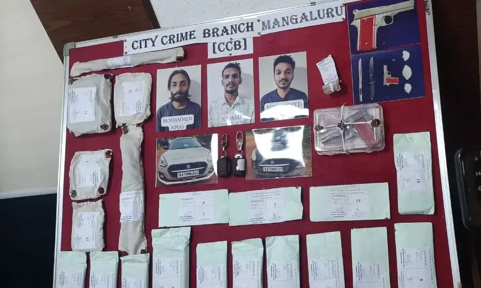 ಮಂಗಳೂರು: ಪಿಸ್ತೂಲ್, ಡ್ರಗ್ ಸಹಿತ 3 ಪೆಡ್ಲರ್ ಗಳ ಬಂಧನ; ಸಿಸಿಬಿ ಪೊಲೀಸರ ಕಾರ್ಯಾಚರಣೆ