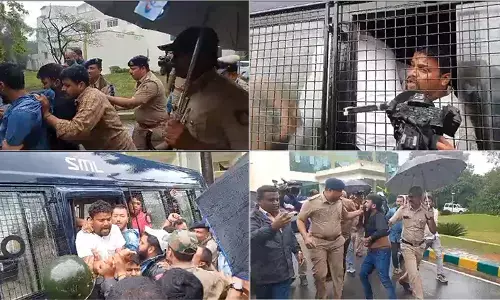 ಶಿವಮೊಗ್ಗ: ರಾಜ್ಯಪಾಲರ ಭಾಷಣದ ವೇಳೆ ಕುಲಪತಿ ವಿರುದ್ಧ ಘೋಷಣೆ; ಹಲವರು ಪೊಲೀಸ್ ವಶಕ್ಕೆ