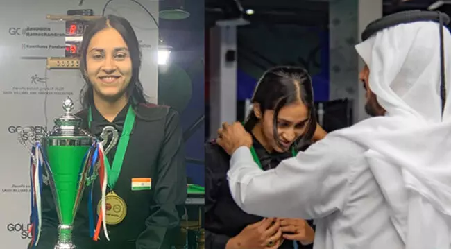 ಸೌದಿ ಅರೇಬಿಯಾದಲ್ಲಿ ಸ್ನೂಕರ್ ವಿಶ್ವ ಚಾಂಪಿಯನ್ ಶಿಪ್: ದೇಶಕ್ಕೆ ಚಿನ್ನದ ಕೊಡುಗೆ ನೀಡಿದ ಕೋಲಾರದ ಯುವತಿ ಕೀರ್ತನಾ