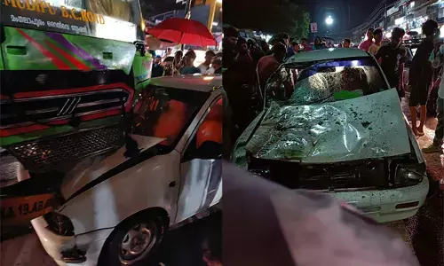 ಮುಡಿಪು: ಬಸ್ ಗೆ ಕಾರು ಢಿಕ್ಕಿ: ಅಪಾಯದಿಂದ ಪಾರಾದ ಕಾರು ಚಾಲಕ