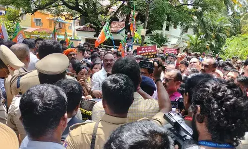 ವಿಡಿಯೋ ಚಿತ್ರೀಕರಣ ವಿವಾದ: ಬಿಜೆಪಿ ಪ್ರತಿಭಟನೆ