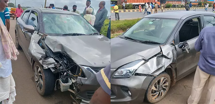 ಹಾವೇರಿ: ಕಾರು ಢಿಕ್ಕಿ; ಇಬ್ಬರು ಪಾದಚಾರಿಗಳು ಸಾವು ಹಾವೇರಿ: ಕಾರು ಢಿಕ್ಕಿ; ಇಬ್ಬರು ಪಾದಚಾರಿಗಳು ಸಾವು