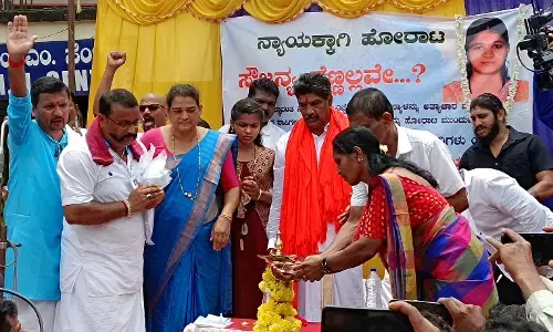 ಸೌಜನ್ಯ ಅತ್ಯಾಚಾರ, ಹತ್ಯೆ ಪ್ರಕರಣ: ನ್ಯಾಯ ಕೇಳಿ ಸುಳ್ಯದಲ್ಲಿ ಪ್ರತಿಭಟನೆ