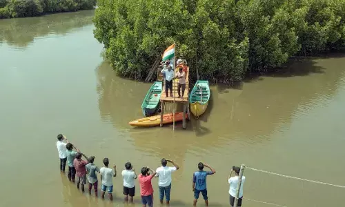 ಸಾಲಿಗ್ರಾಮ ಕಯಾಕಿಂಗ್ ತಂಡದಿಂದ ರಾಷ್ಟ್ರಪ್ರೇಮ ಬೆಳೆಸುವ ವಿಭಿನ್ನ ಪ್ರಯತ್ನ