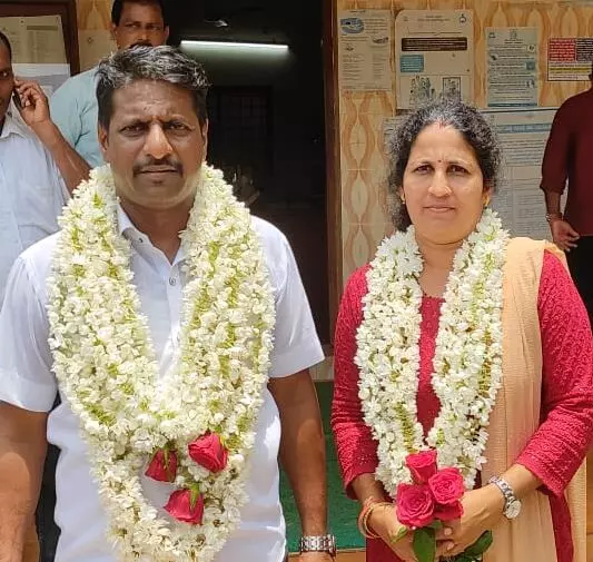 ಕೋಡಿಂಬಾಡಿ ಗ್ರಾ.ಪಂ | ಬಿಜೆಪಿ ಬೆಂಬಲಿತ ಸದಸ್ಯೆಯ ಬಲದಿಂದ ಕಾಂಗ್ರೆಸ್‌ ಗೆ ಅಧ್ಯಕ್ಷ, ಉಪಾಧ್ಯಕ್ಷ ಸ್ಥಾನ