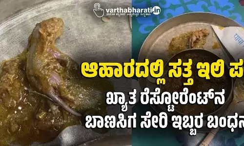 ಆಹಾರದಲ್ಲಿ ಸತ್ತ ಇಲಿ ಪತ್ತೆ: ಖ್ಯಾತ ರೆಸ್ಟೋರೆಂಟ್ ನ ಬಾಣಸಿಗ ಸೇರಿ ಇಬ್ಬರ ಬಂಧನ