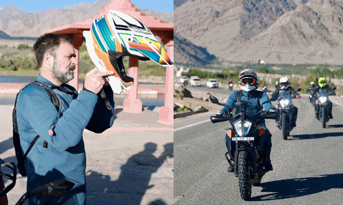 ರಾಹುಲ್‌ ಗಾಂಧಿ ಬೈಕ್‌ ಸವಾರಿ