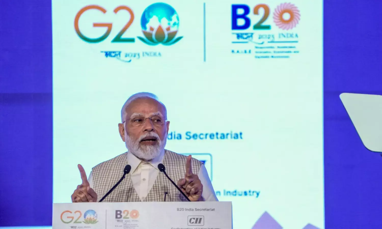 ಬಿ20 ಶೃಂಗಸಭೆ| ಭಾರತವು ಹಸಿರು ಇಂಧನದ ಮೇಲೆ ಗಮನ ಕೇಂದ್ರೀಕರಿಸಿದೆ: ಪ್ರಧಾನಿ ಮೋದಿ