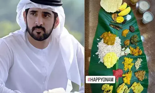 ಕೇರಳದ ಸಾಂಪ್ರದಾಯಿಕ ಆಹಾರಗಳ ಚಿತ್ರದೊಂದಿಗೆ ಓಣಂ ಶುಭಾಶಯ ಕೋರಿದ ದುಬೈ ಯುವರಾಜ