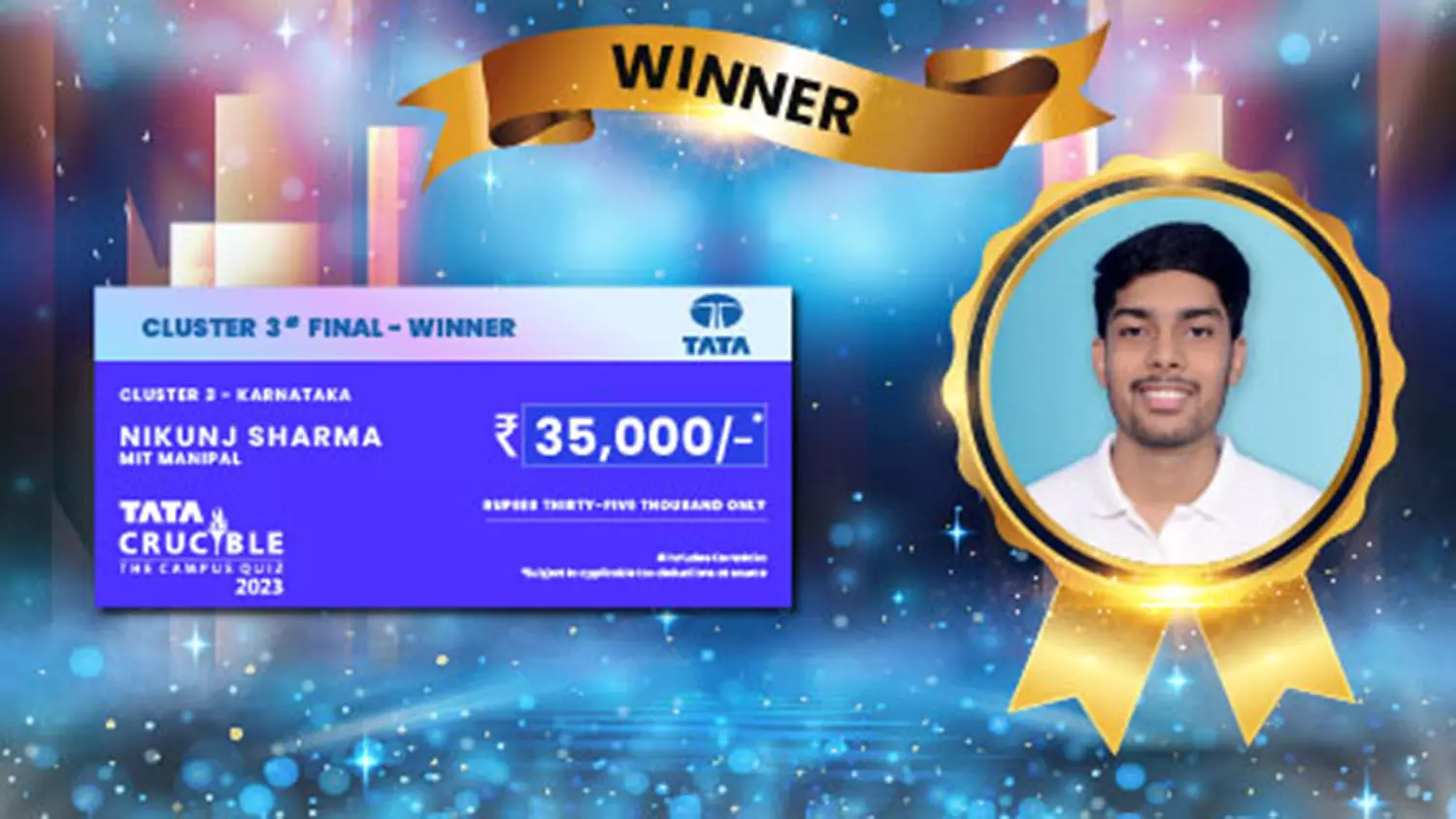 ಮಣಿಪಾಲ ಎಂಐಟಿ ವಿದ್ಯಾರ್ಥಿಗೆ ಟಾಟಾ ಕ್ವಿಝ್ ಪ್ರಶಸ್ತಿ