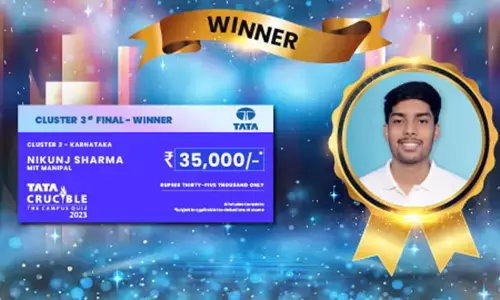 ಮಣಿಪಾಲ ಎಂಐಟಿ ವಿದ್ಯಾರ್ಥಿಗೆ ಟಾಟಾ ಕ್ವಿಝ್ ಪ್ರಶಸ್ತಿ