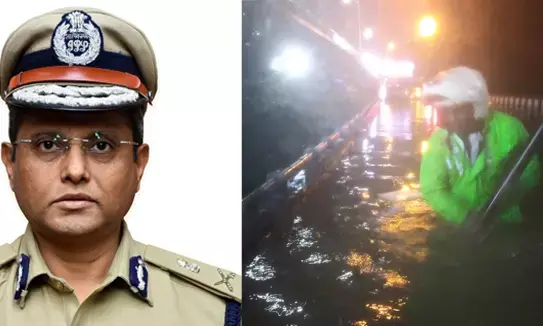 ಮೇಲ್ಸೇತುವೆ ಕೆಳಗೆ ನಿಂತ ಮಳೆ ನೀರು ತೆರವುಗೊಳಿಸಿದ ಕಾನ್ಸ್‌ಟೇಬಲ್‌: ಪೊಲೀಸ್ ಕಮಿಷನರ್ ಬಿ.ದಯಾನಂದ ಶ್ಲಾಘನೆ