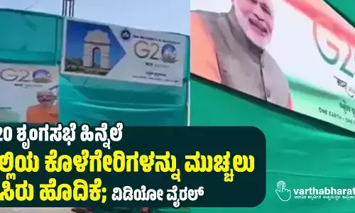 ಜಿ20 ಶೃಂಗಸಭೆ ಹಿನ್ನೆಲೆ: ದಿಲ್ಲಿಯ ಕೊಳೆಗೇರಿಗಳನ್ನು ಮುಚ್ಚಲು ಹಸಿರು ಹೊದಿಕೆ; ವಿಡಿಯೋ ವೈರಲ್‌