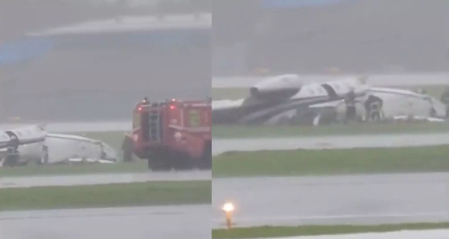 ಮುಂಬೈ: ಲ್ಯಾಂಡಿಗ್ ವೇಳೆ ರನ್ವೇಯಿಂದ ಜಾರಿದ ಖಾಸಗಿ ವಿಮಾನ; ಮೂವರಿಗೆ ಗಾಯ ಮುಂಬೈ: ಲ್ಯಾಂಡಿಗ್ ವೇಳೆ ರನ್ವೇಯಿಂದ ಜಾರಿದ ಖಾಸಗಿ ವಿಮಾನ; ಮೂವರಿಗೆ ಗಾಯ