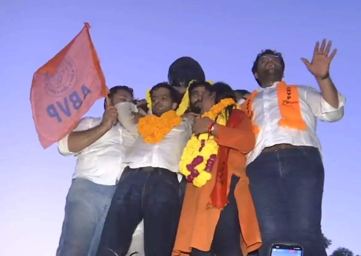 ದೆಹಲಿ ವಿವಿ ವಿದ್ಯಾರ್ಥಿ ಚುನಾವಣೆ: ಎಬಿವಿಪಿ ಗೆಲುವು