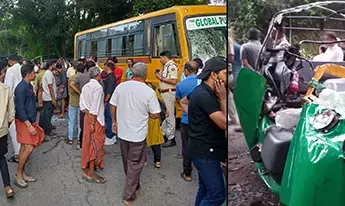 ಕಾಸರಗೋಡು: ಶಾಲಾ ಬಸ್ - ಆಟೋ ರಿಕ್ಷಾ ನಡುವೆ ಭೀಕರ ಅಪಘಾತ‌; ಐವರು ಮೃತ್ಯು