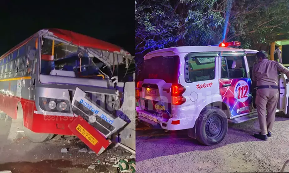 ಡಿವೈಡರ್ ಗೆ ಢಿಕ್ಕಿ ಹೊಡೆದ ಕೆಎಸ್ಸಾರ್ಟಿಸಿ ಬಸ್; ಏಳು ವರ್ಷದ ಬಾಲಕ ಮೃತ್ಯು