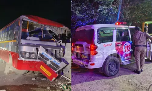 ಡಿವೈಡರ್ ಗೆ ಢಿಕ್ಕಿ ಹೊಡೆದ ಕೆಎಸ್ಸಾರ್ಟಿಸಿ ಬಸ್; ಏಳು ವರ್ಷದ ಬಾಲಕ ಮೃತ್ಯು