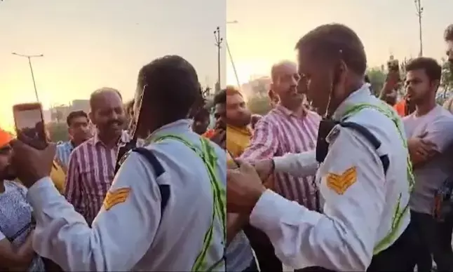 ‘ಜೈ ಮಾತಾ ದಿ’ ಸ್ಟಿಕರ್ ಅಂಟಿಸಿಕೊಂಡಿದ್ದ ವಾಹನಕ್ಕೆ ದಂಡ ವಿಧಿಸಿದ ಸಂಚಾರಿ ಪೊಲೀಸ್