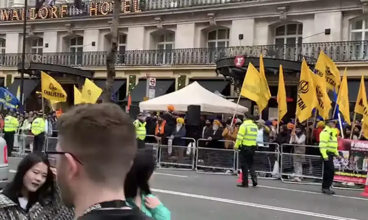 ಲಂಡನ್: ಭಾರತೀಯ ಹೈಕಮಿಷನ್ ಎದುರು ಖಾಲಿಸ್ತಾನಿ ಪರ ಪ್ರತಿಭಟನೆ