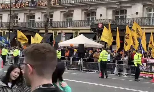 ಲಂಡನ್: ಭಾರತೀಯ ಹೈಕಮಿಷನ್ ಎದುರು ಖಾಲಿಸ್ತಾನಿ ಪರ ಪ್ರತಿಭಟನೆ