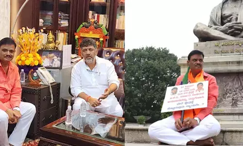 ಅನುದಾನ ಬಿಡುಗಡೆಗೆ ಪಟ್ಟು; ಡಿಕೆಶಿಯನ್ನು ಪತ್ತೆಹಚ್ಚಿ ಕಾಲಿಗೆ ಬಿದ್ದ ಬಿಜೆಪಿ ಶಾಸಕ ಮುನಿರತ್ನ..!