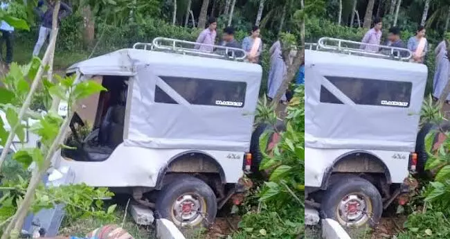 ಜೀಪು ಪಲ್ಟಿ; ಕಾರ್ಮಿಕ ಮೃತ್ಯು