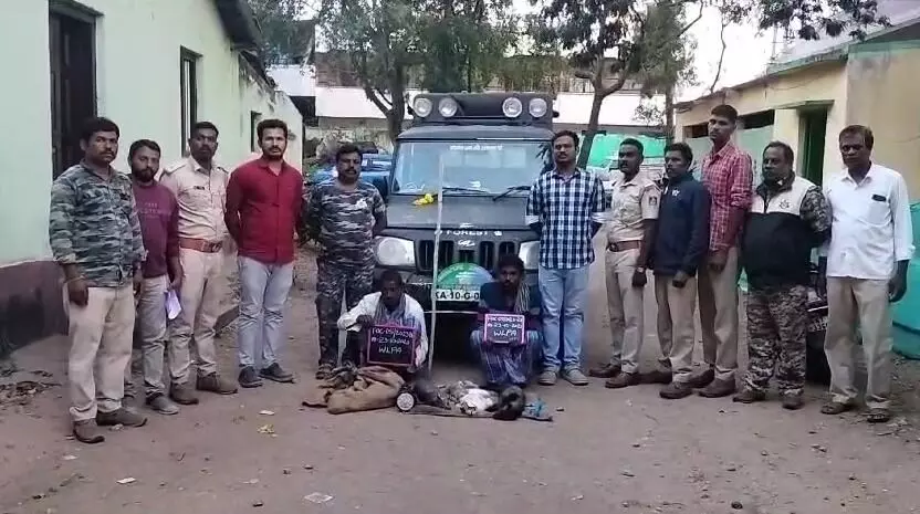 ಚಾಮರಾಜನಗರ: ಮೊಲ, ಕಾಡು ಬೆಕ್ಕುಗಳ ಅಕ್ರಮ ಸಾಗಾಟ; ಆರೋಪಿಗಳ ಬಂಧನ