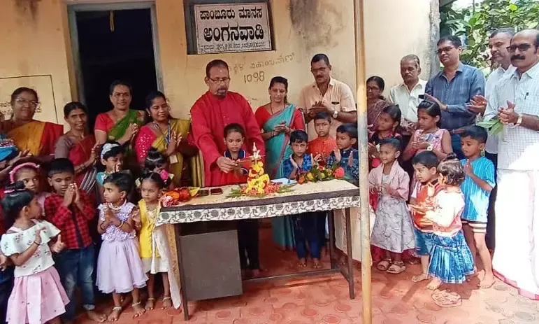 ಪಾಂಬೂರು ಅಂಗನವಾಡಿಯ ಅಭಿವೃದ್ಧಿ ಕಾಮಗಾರಿ ಉದ್ಘಾಟನೆ