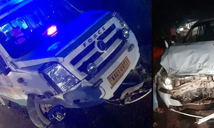 ಬಂಟ್ವಾಳ : ಅಂಬುಲೆನ್ಸ್- ಕಾರು ಮುಖಾಮುಖಿ ಢಿಕ್ಕಿ
