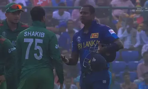 ಶತಕದಂಚಿನಲ್ಲಿ ಎಡವಿದ ಬಾಂಗ್ಲಾ ನಾಯಕನ ಕಾಲೆಳೆದ ಆ್ಯಂಜೆಲೊ ಮ್ಯಾಥ್ಯೂಸ್