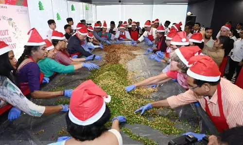 ಮಣಿಪಾಲ: ಕ್ರಿಸ್ಮಸ್ ಕೇಕ್ ತಯಾರಿಕೆಗೆ ಮಿಕ್ಸಿಂಗ್ ಕಾರ್ಯ