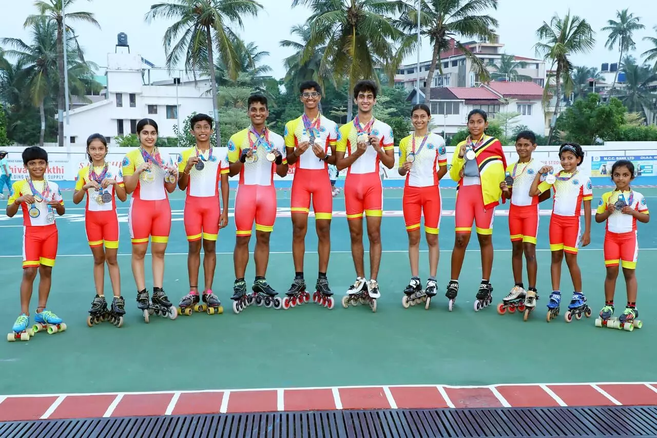 ರಾಜ್ಯಮಟ್ಟದ ಸ್ಪೀಡ್ ಸ್ಕೇಟಿಂಗ್ ಟ್ರಯಲ್ಸ್: ದ.ಕ ಜಿಲ್ಲೆಗೆ 17 ಚಿನ್ನ, 16 ಬೆಳ್ಳಿ, 25 ಕಂಚಿನ ಪದಕ ರಾಜ್ಯಮಟ್ಟದ ಸ್ಪೀಡ್ ಸ್ಕೇಟಿಂಗ್ ಟ್ರಯಲ್ಸ್: ದ.ಕ ಜಿಲ್ಲೆಗೆ 17 ಚಿನ್ನ, 16 ಬೆಳ್ಳಿ, 25 ಕಂಚಿನ ಪದಕ