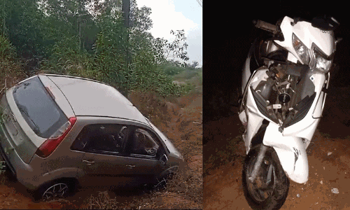 ಕಾರ್ಕಳ: ಬೈಕ್ ಗೆ ಕಾರು ಢಿಕ್ಕಿ; ಇಬ್ಬರು ಗಂಭೀರ