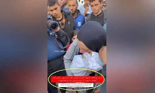 ಮೃತ ಫೆಲೆಸ್ತೀನಿ ಮಗುವನ್ನು “ಪ್ಲಾಸ್ಟಿಕ್ ಗೊಂಬೆ” ಎಂದ ಬಲಪಂಥೀಯ ಟ್ವಿಟರ್‌ ಖಾತೆ