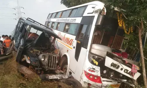 ಕಾರ್ಕಳ: ಬಸ್ - ಬೊಲೆರೊ ಢಿಕ್ಕಿ; ಓರ್ವ ಸ್ಥಳದಲ್ಲೇ ಮೃತ್ಯು, ಇಬ್ಬರಿಗೆ ಗಂಭೀರ ಗಾಯ