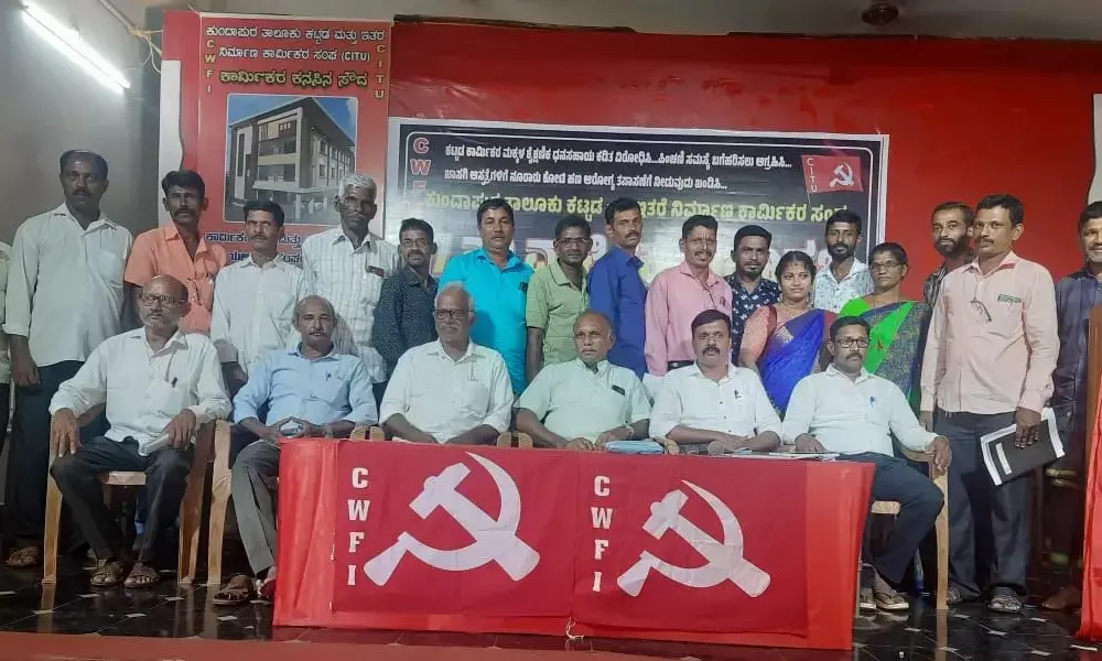 ಕಟ್ಟಡ ಕಾರ್ಮಿಕರ ಸಮಸ್ಯೆಗಳನ್ನು ಬಗೆಹರಿಸಲು ಆಗ್ರಹ