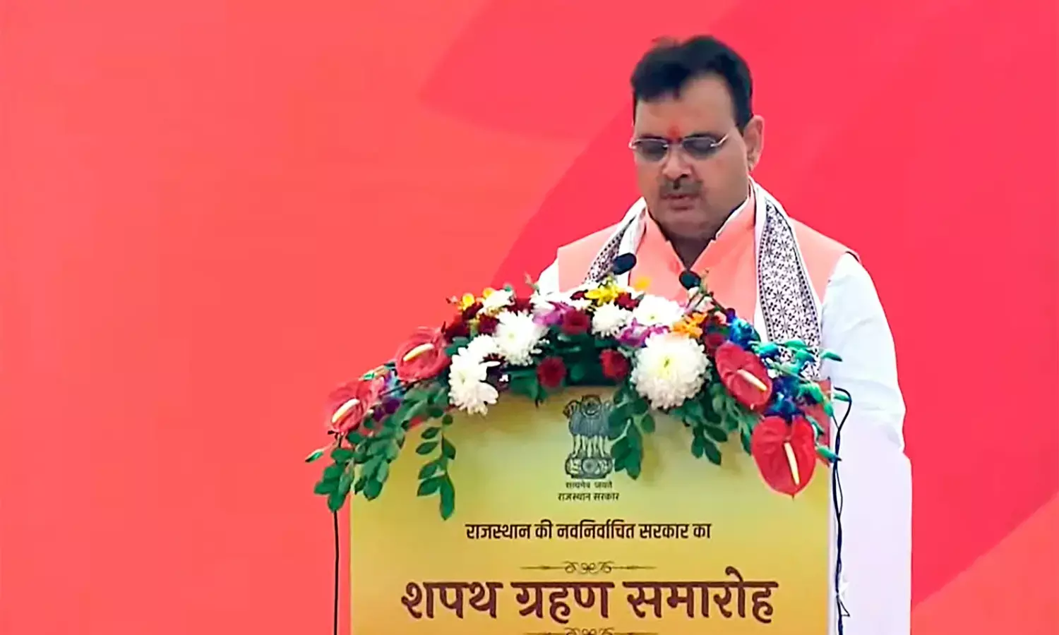 ರಾಜಸ್ತಾನದ ಮುಖ್ಯಮಂತ್ರಿಯಾಗಿ ಭಜನ್‌ ಲಾಲ್‌ ಶರ್ಮಾ ಪ್ರಮಾಣ ವಚನ ಸ್ವೀಕಾರ