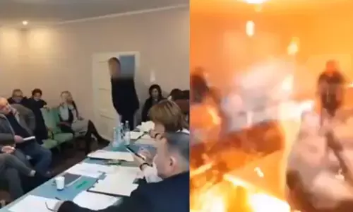 ಉಕ್ರೇನ್: ಸಮಿತಿ ಸಭೆಯಲ್ಲಿ ಗ್ರೆನೇಡ್ ಸಿಡಿಸಿದ ಕೌನ್ಸಿಲರ್, 26 ಮಂದಿಗೆ ಗಾಯ