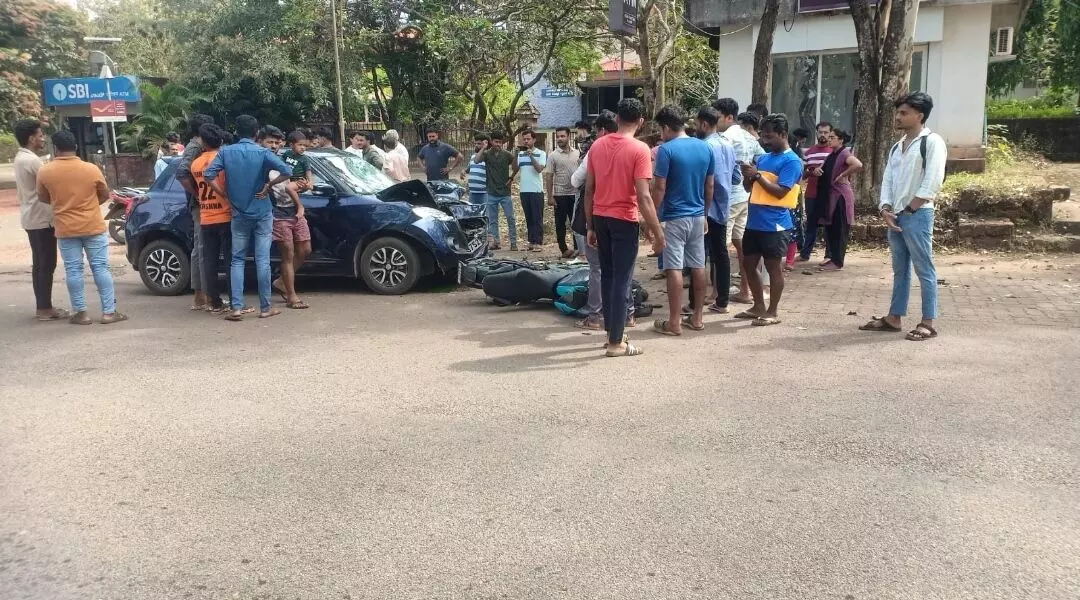 ಕೊಣಾಜೆ: ಕಾರು ಢಿಕ್ಕಿ; ಬೈಕ್ ಸವಾರನಿಗೆ ಗಂಭೀರ ಗಾಯ ಕೊಣಾಜೆ: ಕಾರು ಢಿಕ್ಕಿ; ಬೈಕ್ ಸವಾರನಿಗೆ ಗಂಭೀರ ಗಾಯ